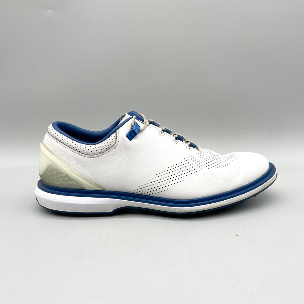 Jordan Mens 9.5 ADG 4 Golf Shoes White Blue Spikeless Sporty Preppy Gorpcore